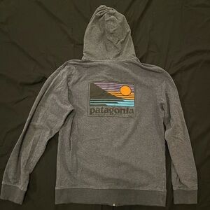 Patagonia Mens Blue Zip-Up Hooded Sweatshirt Medium
